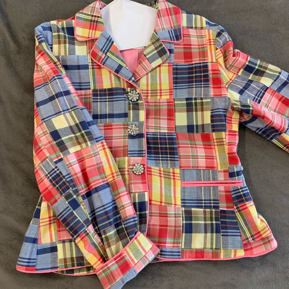 Molly B. button down plaid jacket